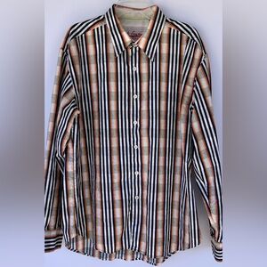 Robert Graham Men’s Button Up Shirt Cotton Multicolor Stripes Size‎ 2XL